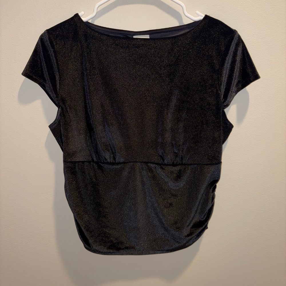 a new day Black Velvet Blouse